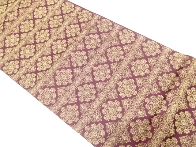 JAPANESE FUKURO OBI / WOVEN FLOWER CREST